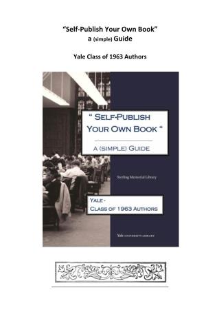 “Self-Publish Your Own Book” a (Simple) Guide