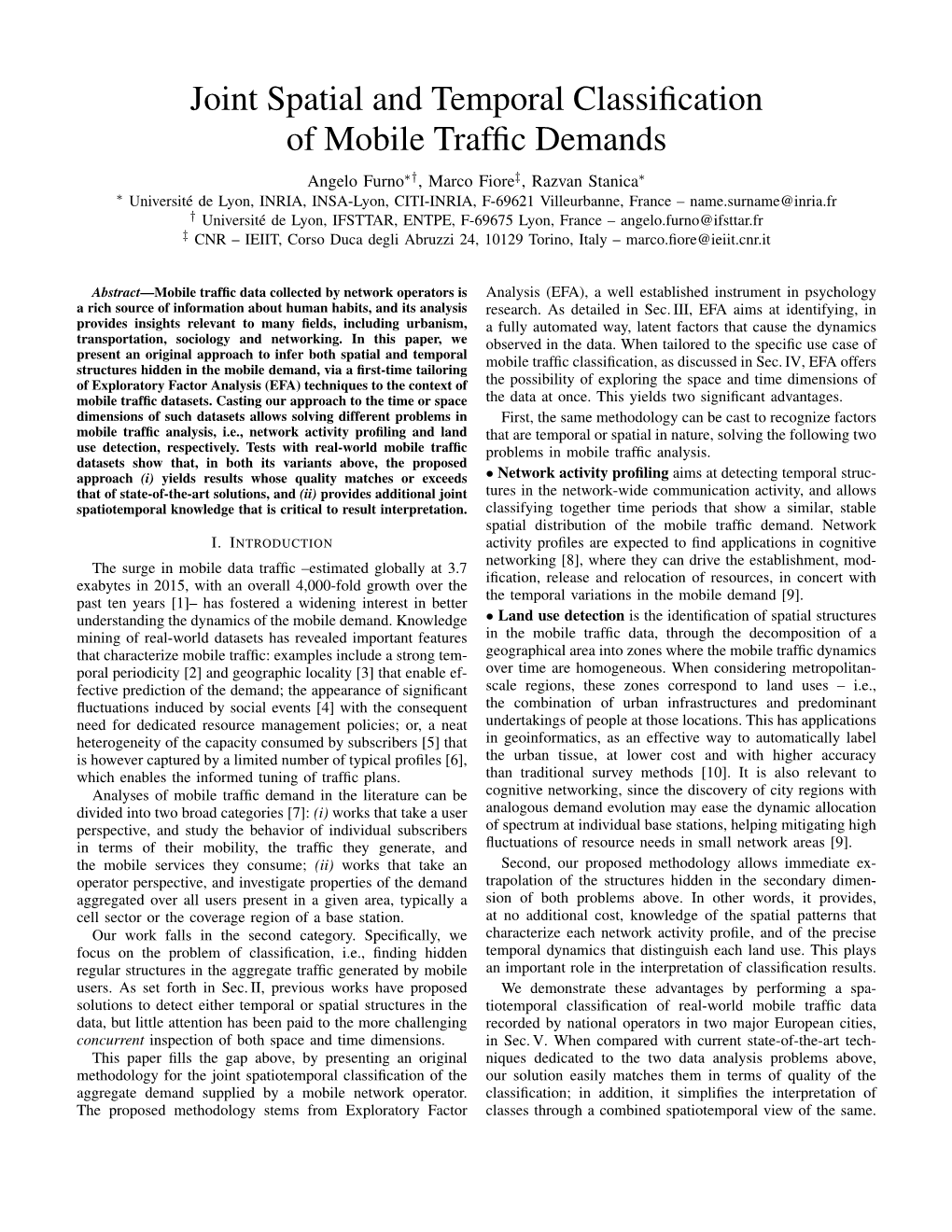 Joint Spatial and Temporal Classification of Mobile Traffic