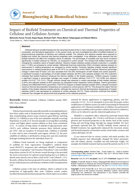Impact of Biofield Treatment on Chemical and Thermal Properties
