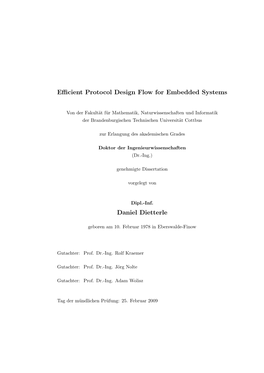 Efficient Protocol Design Flow for Embedded Systems Daniel Dietterle