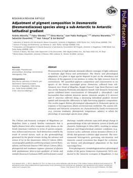 Adjustment of Pigment Composition in Desmarestia