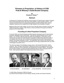Pioneers in Propulsion—A History of Pratt & Whitney's Solid Rockets