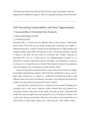 Fish Processing Sustainability and New Opportunities (Edited by George M