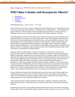 Will China Colonize and Incorporate Siberia? › Will China Colonize and Incorporate Siberia?