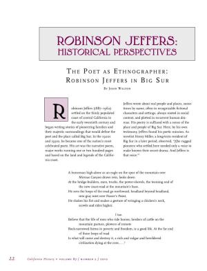 The Poet As Ethnographer: Robinson Jeffers in Big