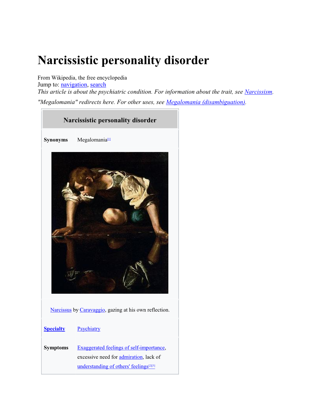 Narcissistic Personality Disorder