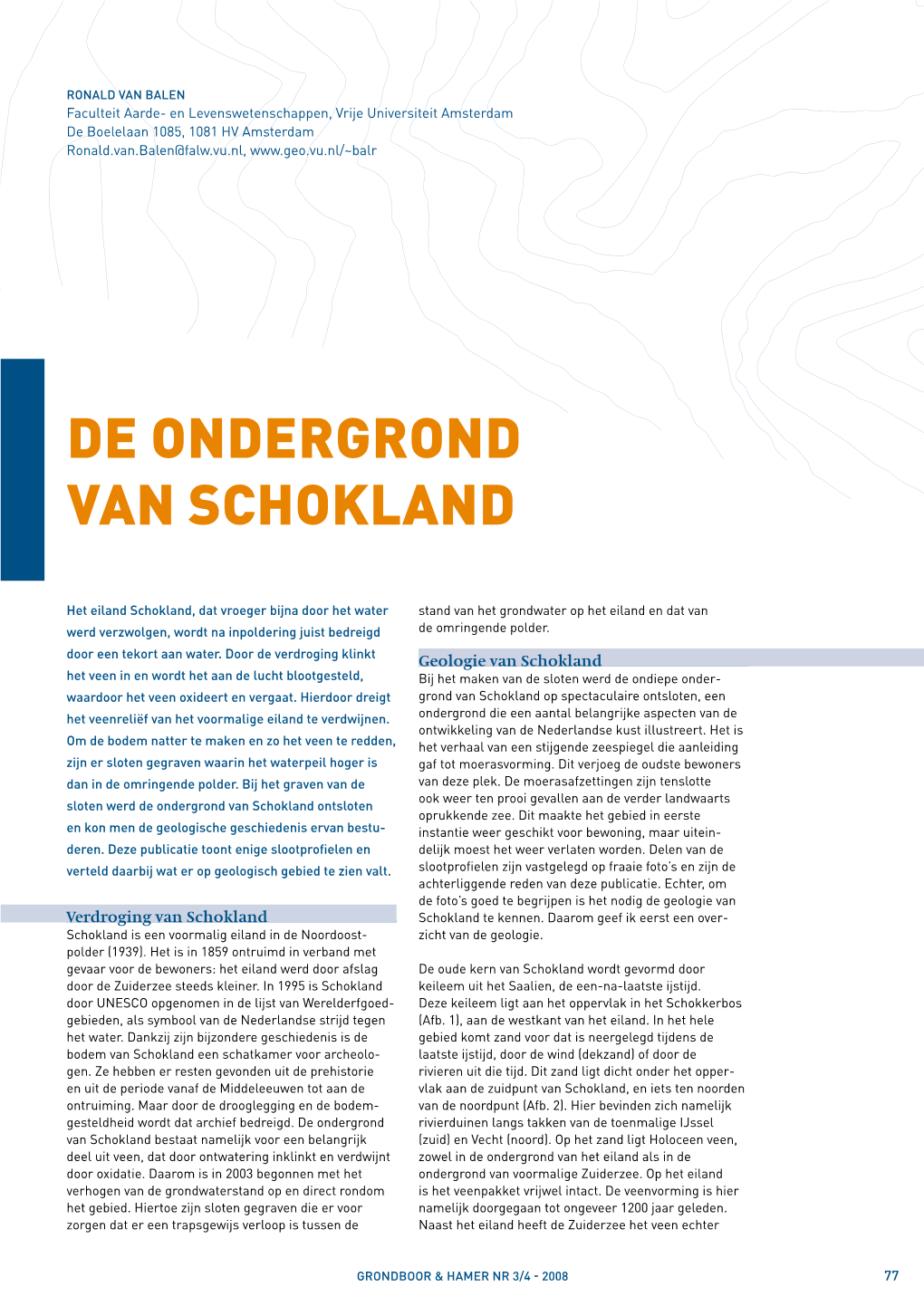 De Ondergrond Van Schokland