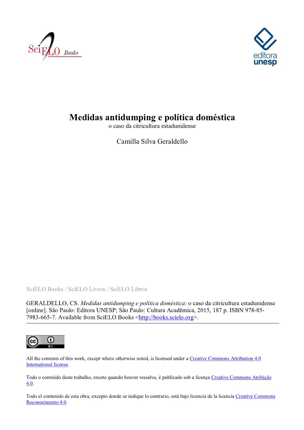 Medidas Antidumping E Política Doméstica O Caso Da Citricultura Estadunidense