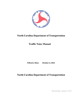 NCDOT Traffic Noise Manual