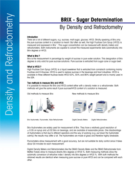 BRIX - Sugar Determination by Density and Refractometry