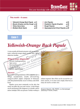 Yellowish-Orange Back Papule P.31 5