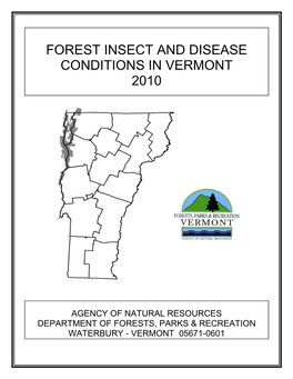 Forest Insect and Disease Conditions in Vermont 2010