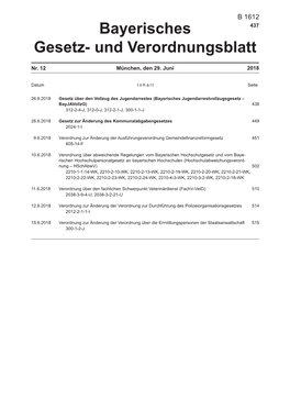 Bayerisches Gesetz- Und Verordnungsblatt 2018-12