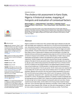 The Cholera Risk Assessment in Kano State, Nigeria: a Historical Review, Mapping of Hotspots and Evaluation of Contextual Factors