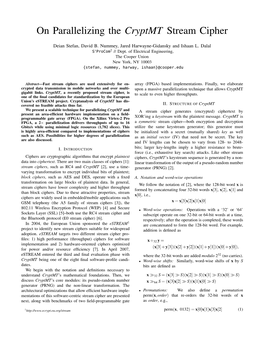 On Parallelizing the Cryptmt Stream Cipher