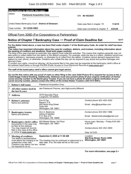 Notice of Chapter 7 Bankruptcy Case −− Proof of Claim Deadline Set 12/17