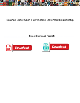 Balance Sheet Cash Flow Income Statement Relationship