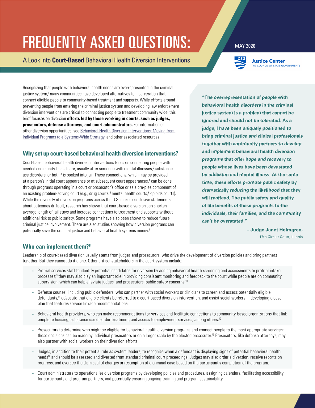 A Look Into Court-Based Behavioral Health Diversion Interventions