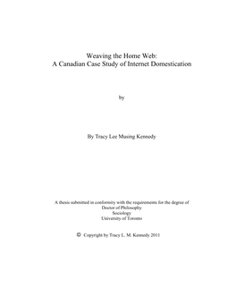 Weaving the Home Web: a Canadian Case Study of Internet Domestication