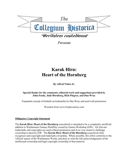 Karak Hirn: Heart of the Hornberg