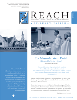 Te Mass—It Takes a Parish Glory to God in the Highest! by Diane Comerford