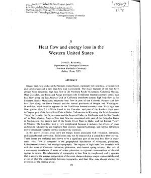 Heat Flow and Energy Loss in the Western United States