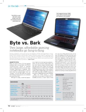 Byte Vs. Bark Two Large, Aﬀ Ordable Gaming Notebooks Go Fang-To-Fang