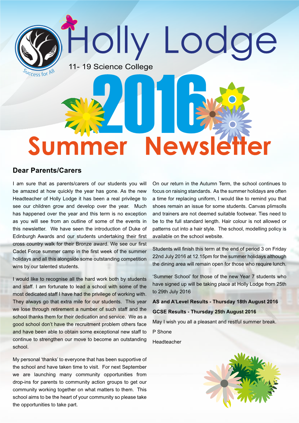 Summer Newsletter 2016