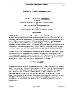 Appendix A: Space Act Agreement (SAA)