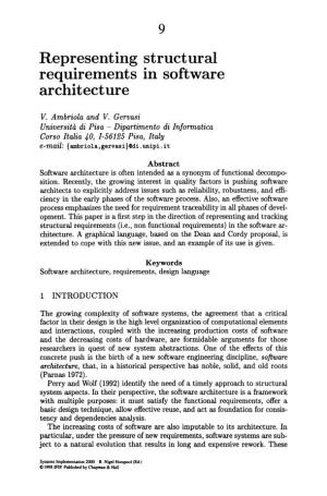 Representing Structural Requirements in Software Architecture