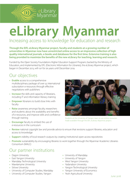 Elibrary Myanmar Increasing Access to Knowledge for Education and Research