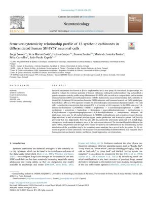 Structure-Cytotoxicity Relationship Profile of 13 Synthetic Cathinones In