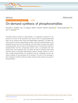 On-Demand Synthesis of Phosphoramidites