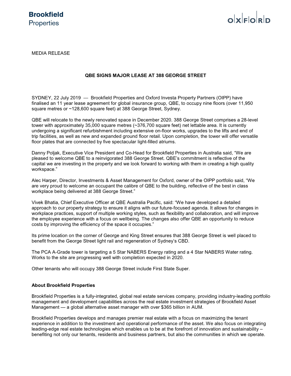 Media Release Qbe Signs Major