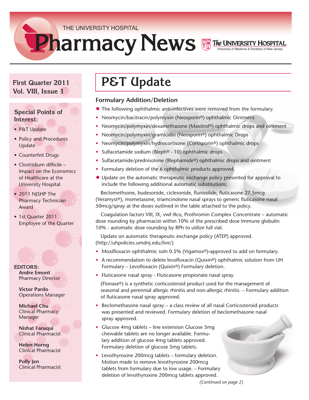 Pharmacy News 1Q11