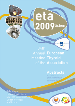 European Thyroid Association 34Th Annual Meeting of the Abstracts