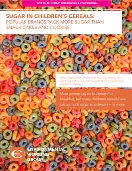 Sugar in Children's Cereals