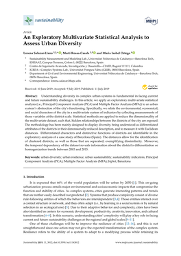 An Exploratory Multivariate Statistical Analysis to Assess Urban Diversity