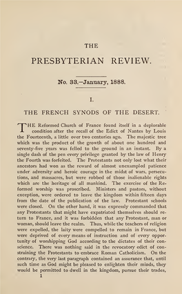 The French Synods of the Desert