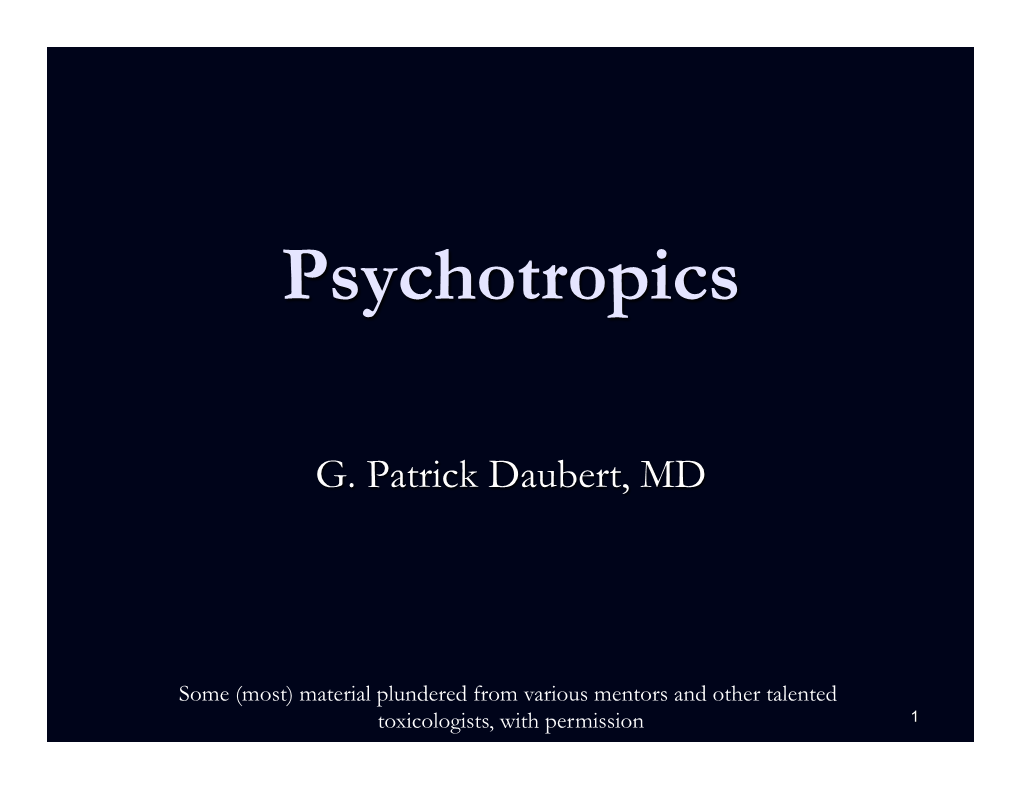 Daubert Psychotropics Revised