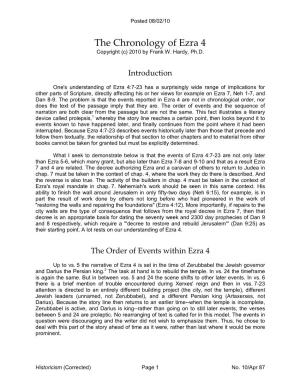 The Chronology of Ezra 4 Copyright (C) 2010 by Frank W