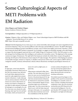 Some Culturological Aspects of METI Problems with EM Radiation