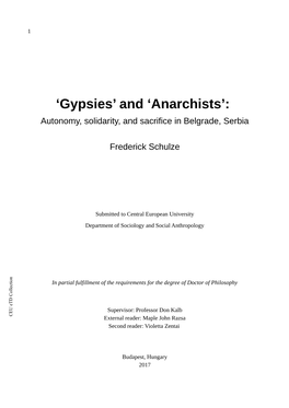 'Gypsies' and 'Anarchists'