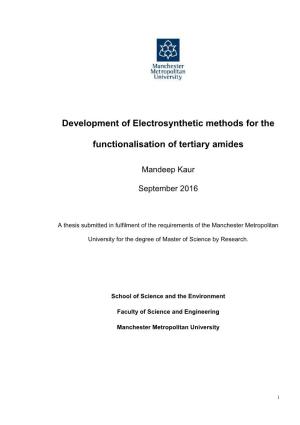 Development of Electrosynthetic Methods for the Functionalisation Of
