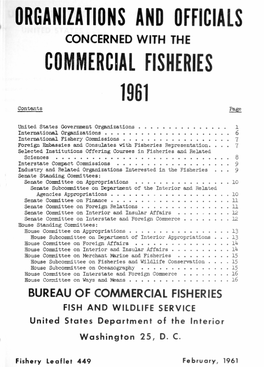 Organizations and Officials Commercial Fisheries