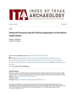 Historical Processes and the Political Organization of the Hasinai Caddo Indians
