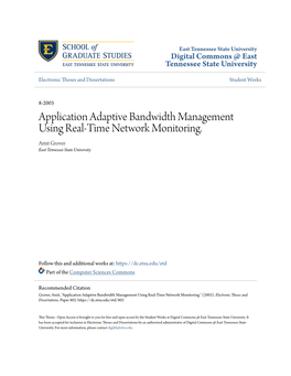 Application Adaptive Bandwidth Management Using Real-Time Network Monitoring