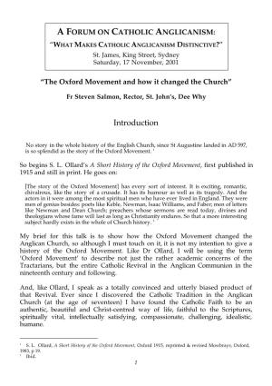 Oxfd Mvt & How It Chngd Church