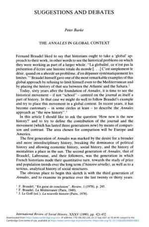 The Annales in Global Context