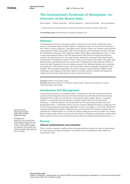 The Genitourinary Syndrome of Menopause: an Overview of the Recent Data